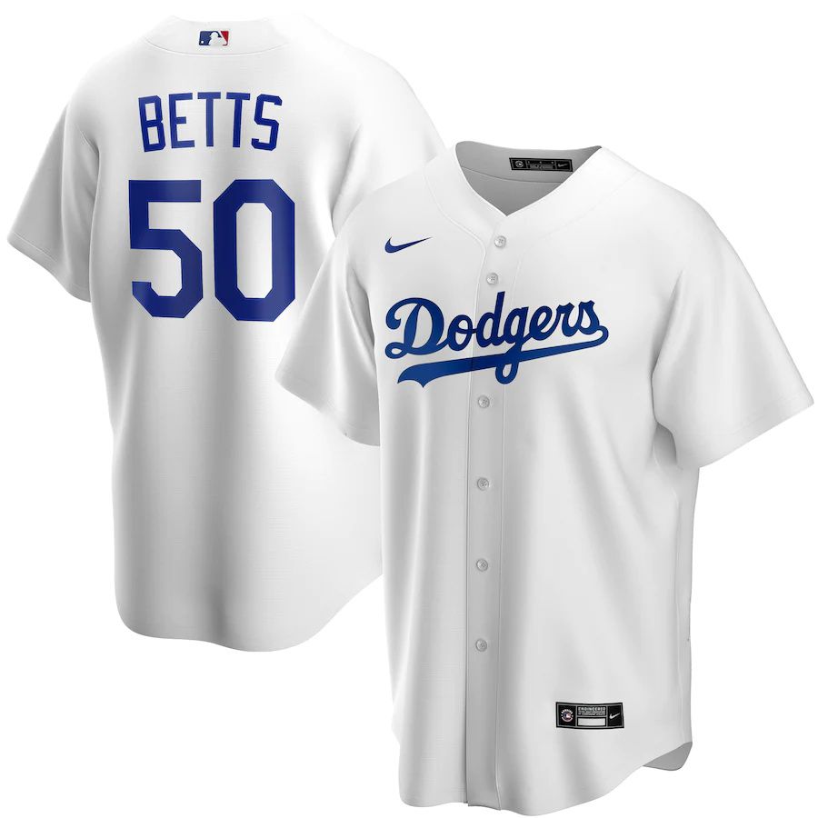 Mens Los Angeles Dodgers #20 Mookie Betts Nike White Home Replica Player Name MLB Jerseys->los angeles dodgers->MLB Jersey